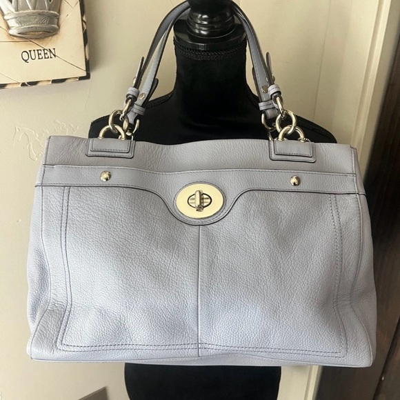 Coach Handbags - Coach Light Blue Penelope Pebbled Leather Purse